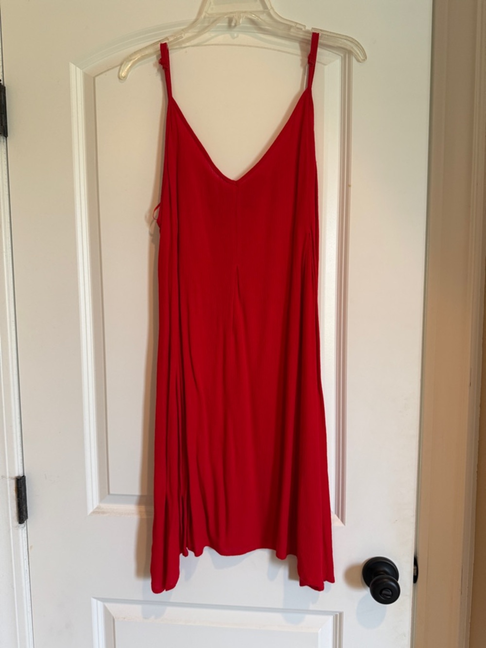 Red summer Dress - Women's V-Neck Spaghetti Strap